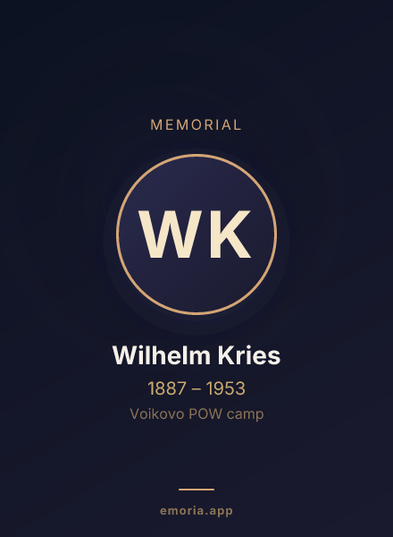 Memorial portrait of Wilhelm Kries