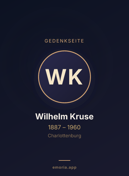 Gedenkportrait von Wilhelm Kruse