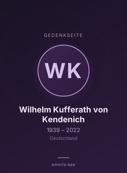 Gedenkportrait von Wilhelm Kufferath von Kendenich