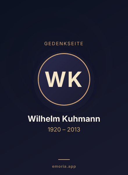 Gedenkportrait von Wilhelm Kuhmann
