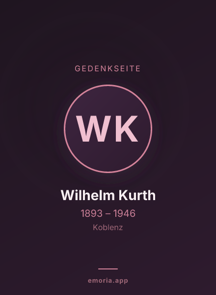 Gedenkportrait von Wilhelm Kurth