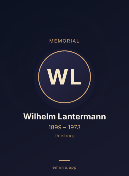 Memorial portrait of Wilhelm Lantermann