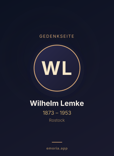 Gedenkportrait von Wilhelm Lemke
