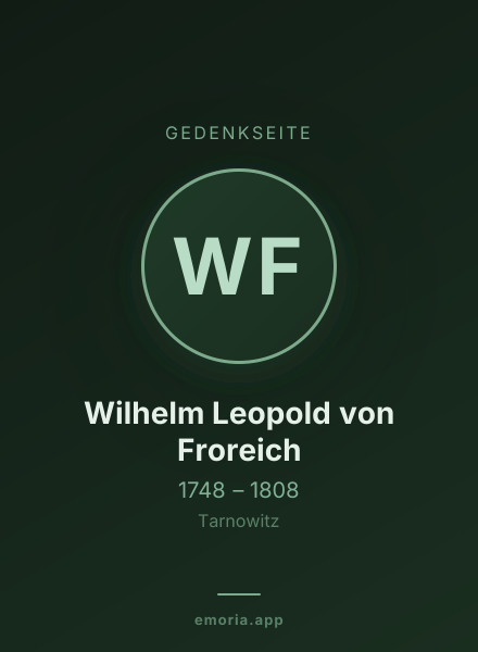 Gedenkportrait von Wilhelm Leopold von Froreich