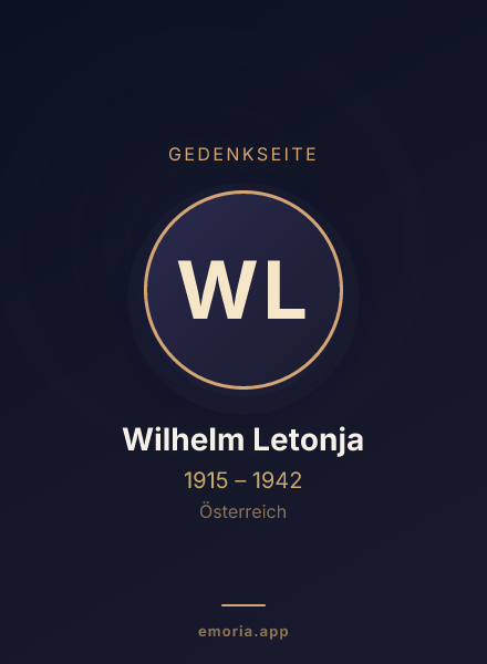 Gedenkportrait von Wilhelm Letonja