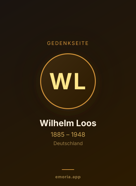 Gedenkportrait von Wilhelm Loos