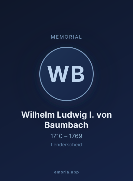 Memorial portrait of Wilhelm Ludwig I. von Baumbach