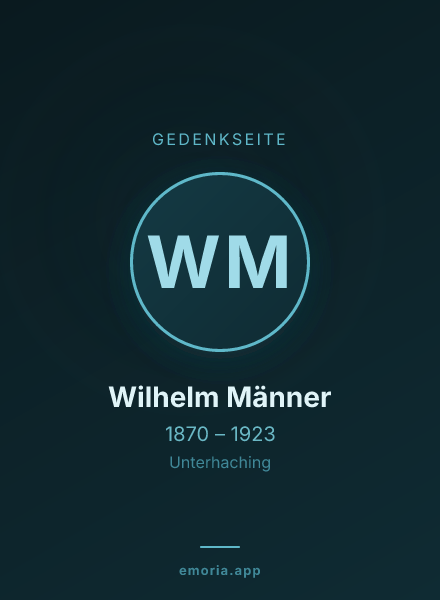Gedenkportrait von Wilhelm Männer