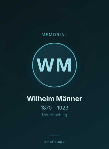 Memorial portrait of Wilhelm Männer