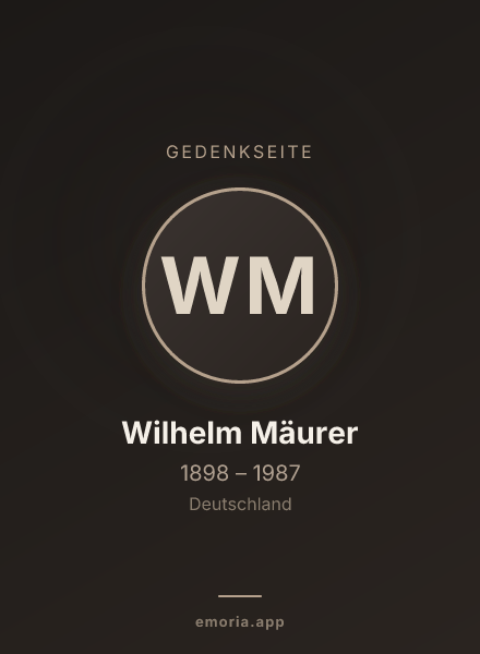 Gedenkportrait von Wilhelm Mäurer