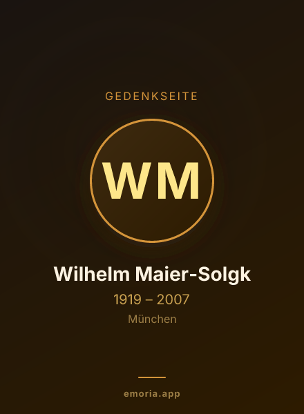 Gedenkportrait von Wilhelm Maier-Solgk