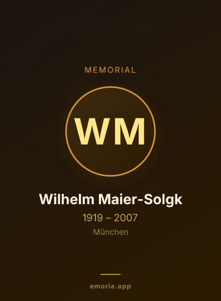 Memorial portrait of Wilhelm Maier-Solgk