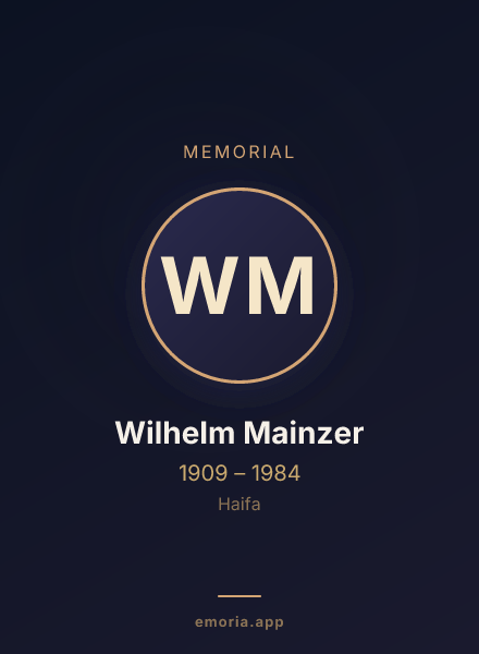 Memorial portrait of Wilhelm Mainzer