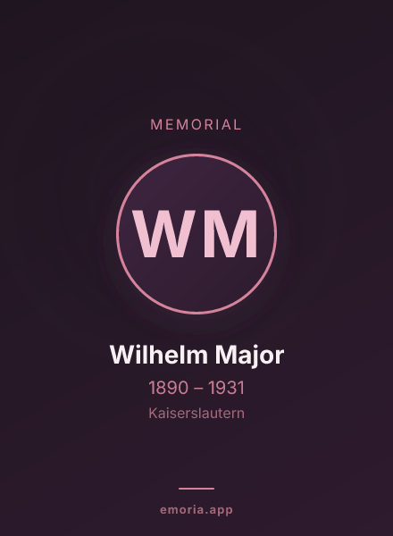 Memorial portrait of Wilhelm Major