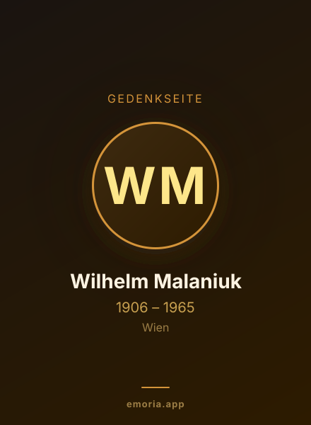 Gedenkportrait von Wilhelm Malaniuk