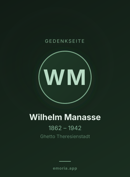 Gedenkportrait von Wilhelm Manasse