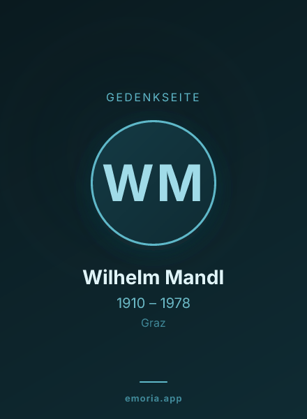 Gedenkportrait von Wilhelm Mandl