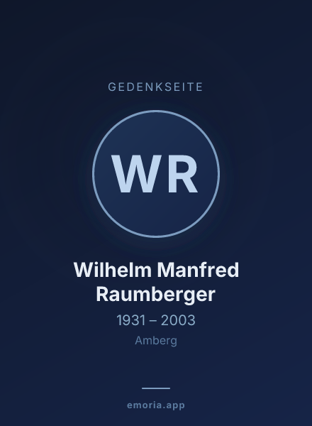 Gedenkportrait von Wilhelm Manfred Raumberger