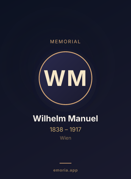 Memorial portrait of Wilhelm Manuel
