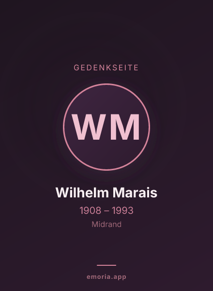 Gedenkportrait von Wilhelm Marais