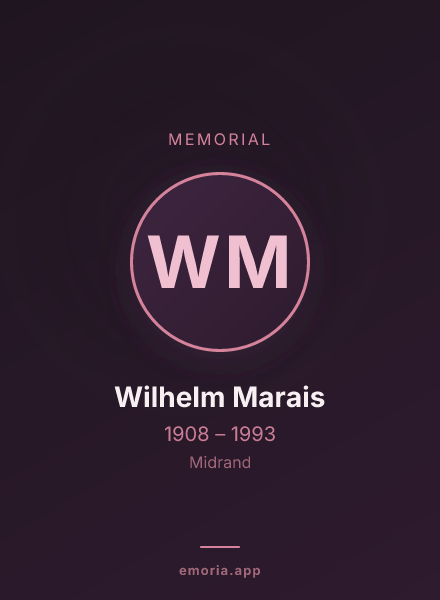 Memorial portrait of Wilhelm Marais