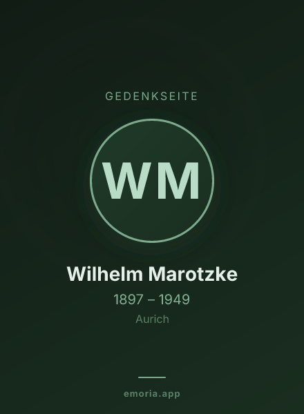 Gedenkportrait von Wilhelm Marotzke