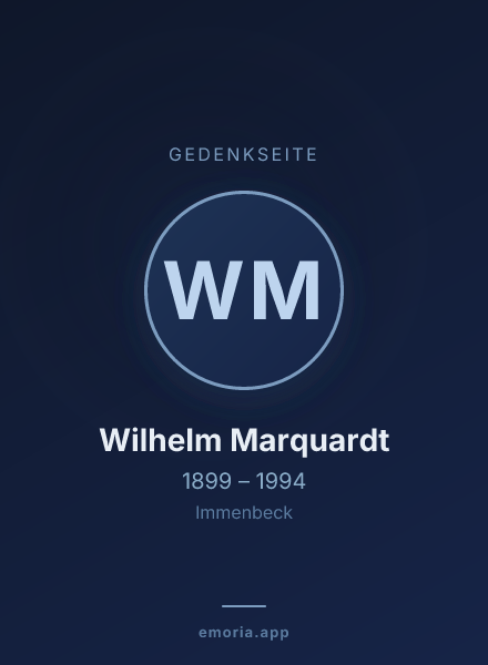 Gedenkportrait von Wilhelm Marquardt