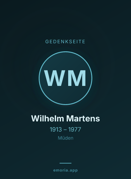 Gedenkportrait von Wilhelm Martens