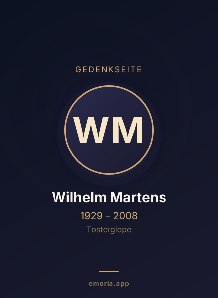 Gedenkportrait von Wilhelm Martens
