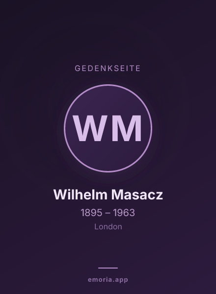 Gedenkportrait von Wilhelm Masacz