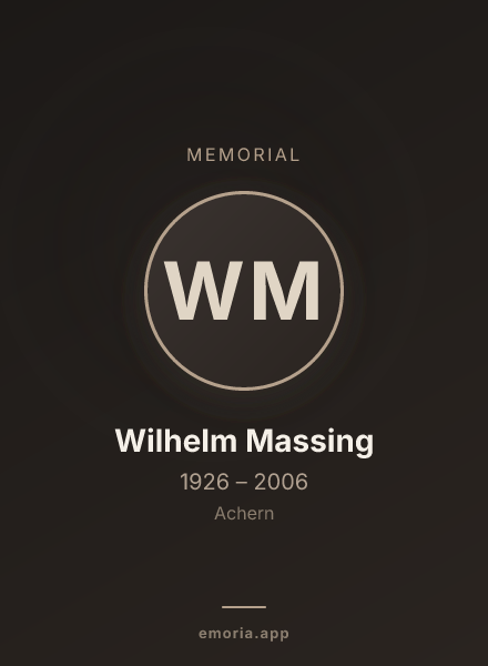 Memorial portrait of Wilhelm Massing