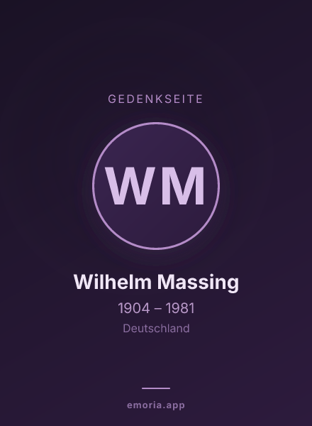 Gedenkportrait von Wilhelm Massing