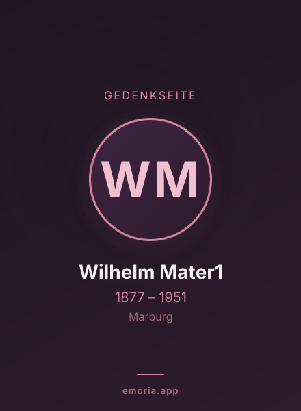 Gedenkportrait von Wilhelm Mater1