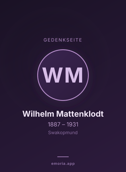 Gedenkportrait von Wilhelm Mattenklodt