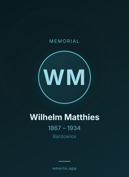Memorial portrait of Wilhelm Matthies