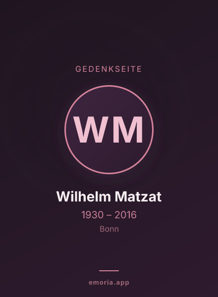 Gedenkportrait von Wilhelm Matzat