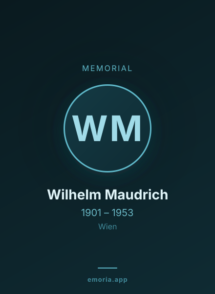Memorial portrait of Wilhelm Maudrich
