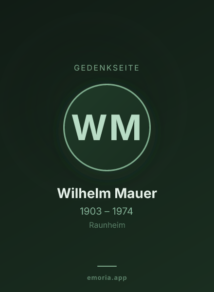 Gedenkportrait von Wilhelm Mauer