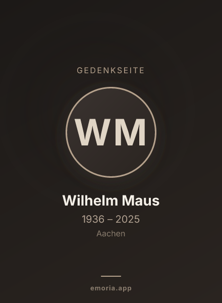 Gedenkportrait von Wilhelm Maus