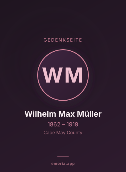 Gedenkportrait von Wilhelm Max Müller