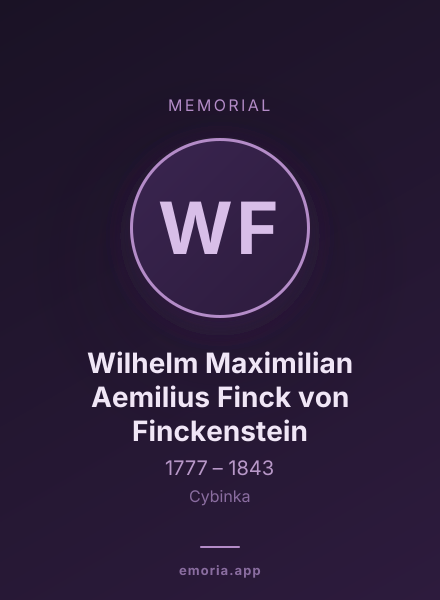 Memorial portrait of Wilhelm Maximilian Aemilius Finck von Finckenstein