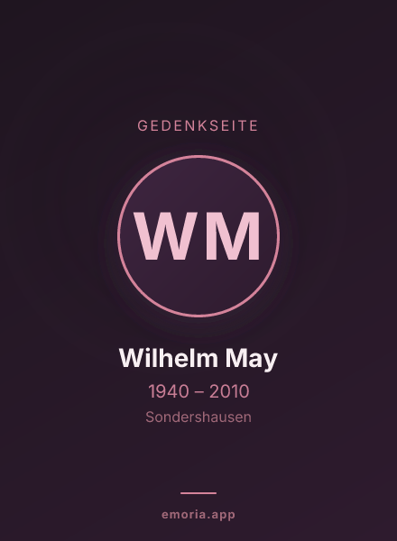 Gedenkportrait von Wilhelm May