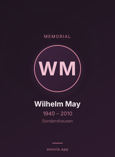 Memorial portrait of Wilhelm May