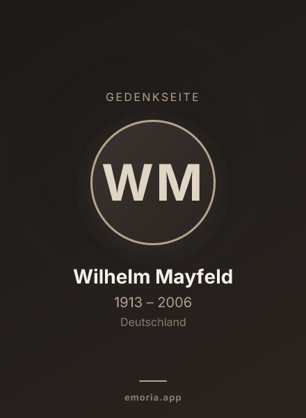 Gedenkportrait von Wilhelm Mayfeld