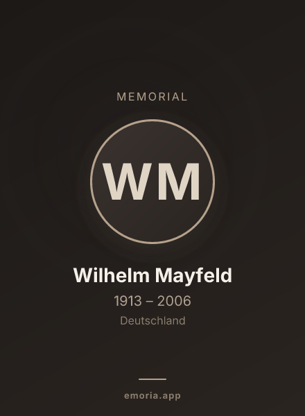 Memorial portrait of Wilhelm Mayfeld