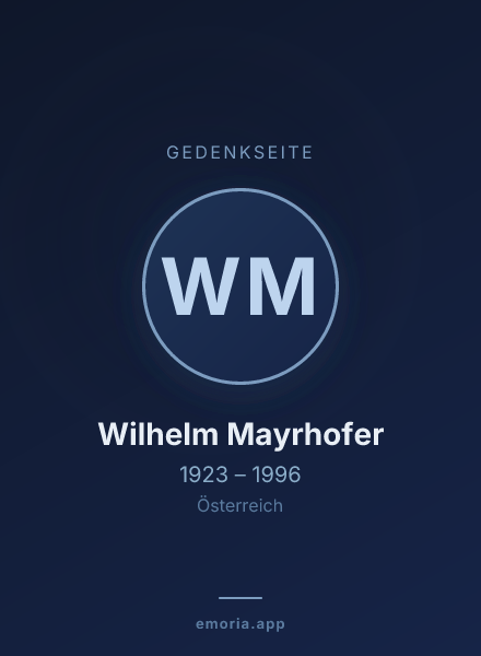 Gedenkportrait von Wilhelm Mayrhofer