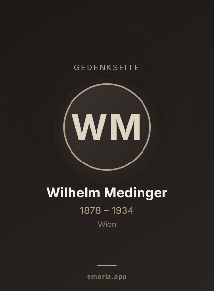 Gedenkportrait von Wilhelm Medinger