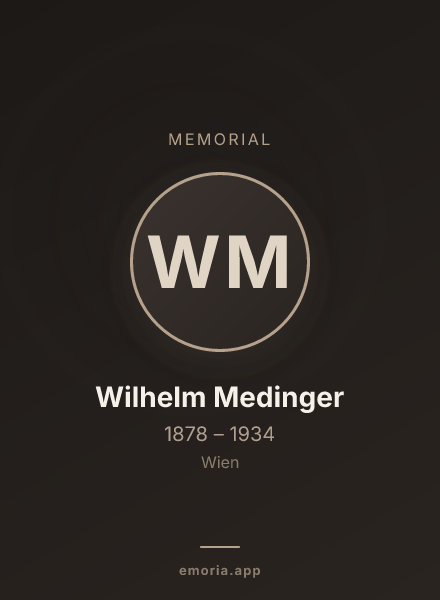 Memorial portrait of Wilhelm Medinger