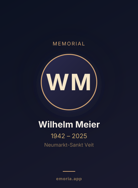 Memorial portrait of Wilhelm Meier