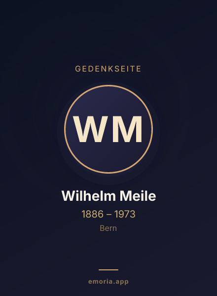 Gedenkportrait von Wilhelm Meile